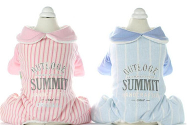 Stripe design pet four legs coat /dog warm clothes