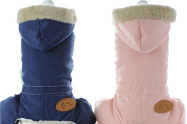 Thick two colors pet warm coat for winter/dog four legs clothes