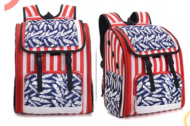 Foldable red&blue designs pet backpack /dog cat carrier