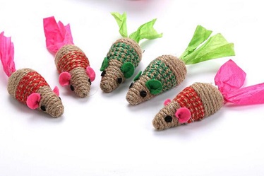 cat mouse toys with sisal wrapped