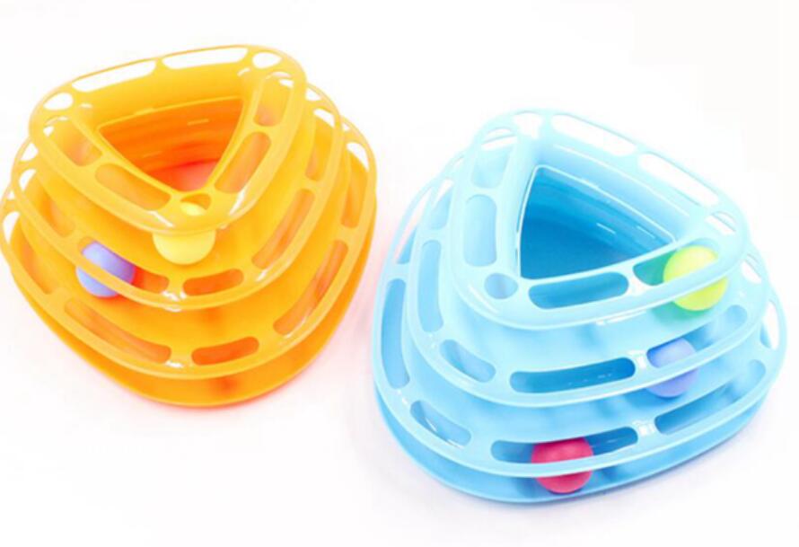 Triangles three layers cat ball toys