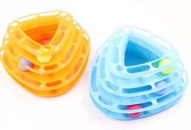 Triangles three layers cat ball toys