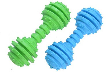 Blue barbell TPR dog toys/pet supply