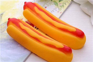 pet VINYL hot dog toys for dog playing dental toys