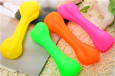 Colorful bone shape vinyl pet toys/dog products