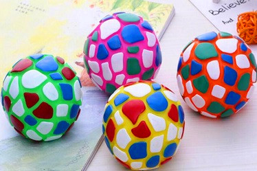 Colorful football pet smiles ball toys/dog vinyl plastic toy