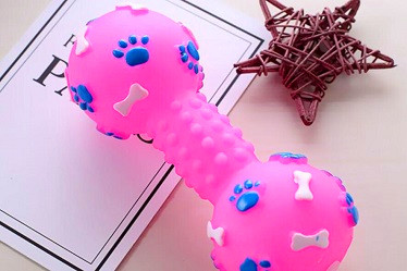 Footprint dumbbell pet vinyl toys/dog chews products