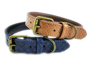 Imitation weaving Pet leather collars for medium large dogs