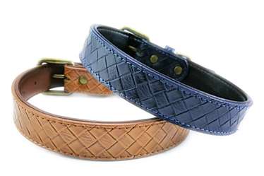 Imitation weaving Pet leather collars for medium large dogs